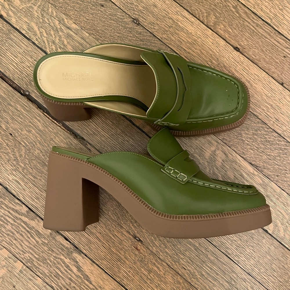 Eden Leather Platform Mule Michael Kors